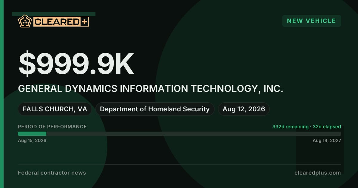 GENERAL DYNAMICS INFORMATION TECHNOLOGY, INC. has been awarded a new vehicle graphic