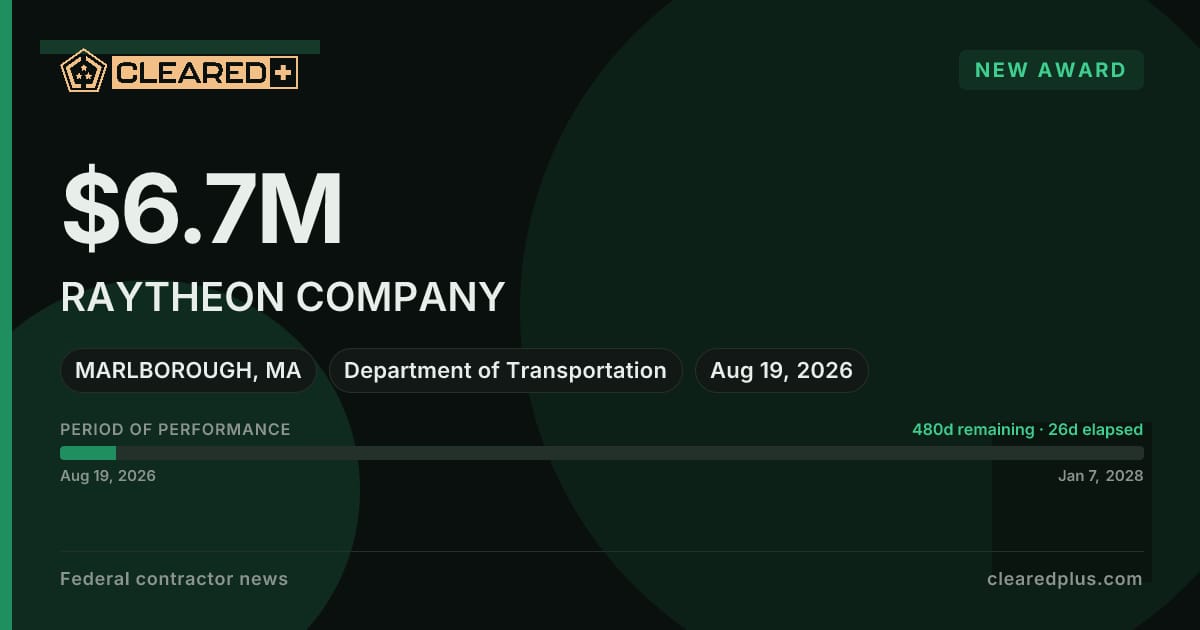 RAYTHEON COMPANY received a new award graphic