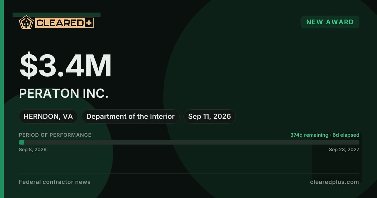 PERATON INC. has received a new award graphic