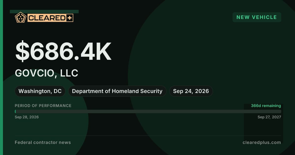 GOVCIO, LLC has received a new vehicle from the Department of Homeland Security graphic.